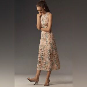 BNWT Endless Rose Sleeveless Textured Midi Dress, LG